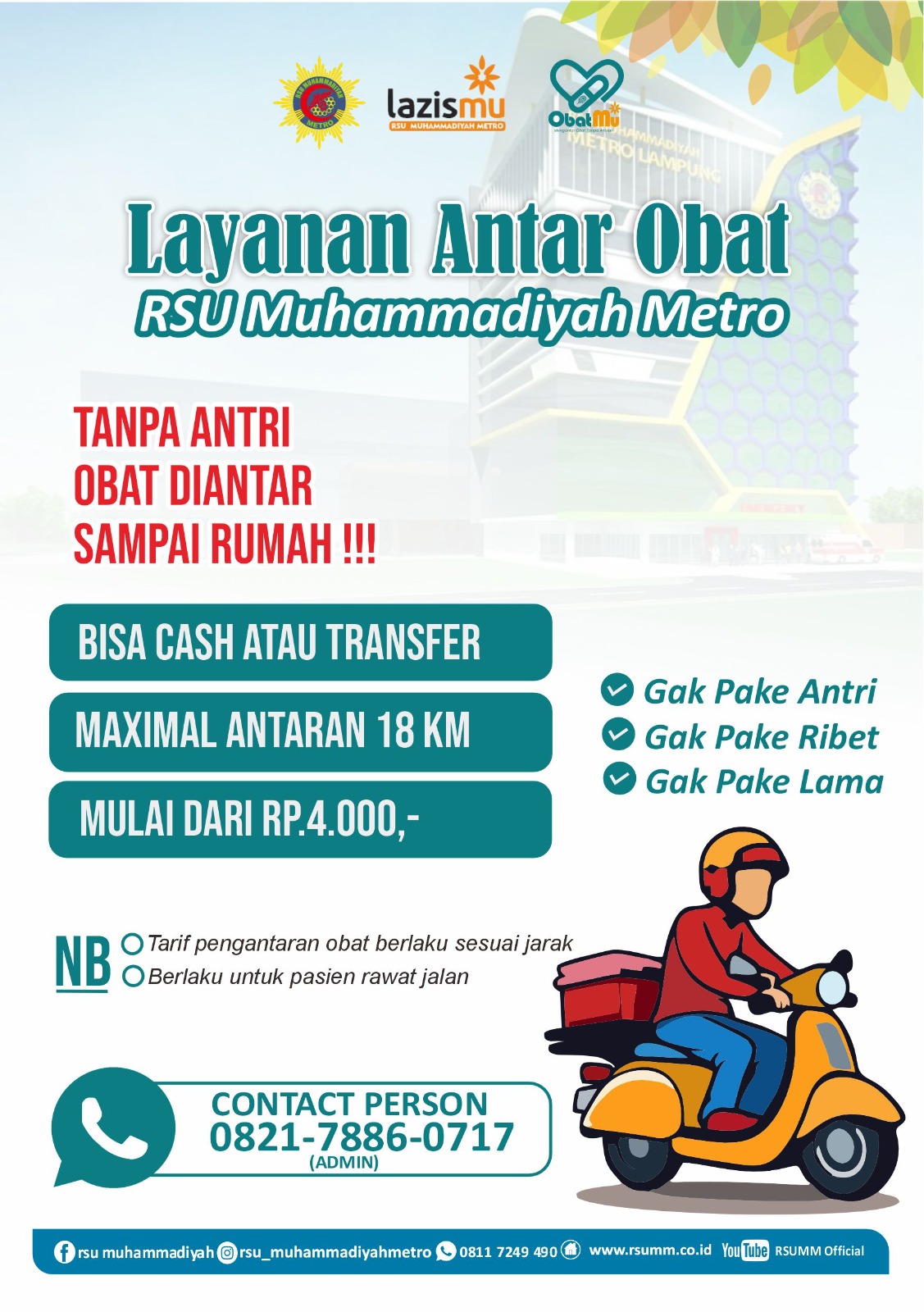 Antar Obat Tanpa Antre, RSU Muhammadiyah Metro Perkenalkan “ObatMu” - MuhammadiyahNews.com Antar Obat Tanpa Antre, RSU Muhammadiyah Metro Perkenalkan “ObatMu” - MuhammadiyahNews.com
